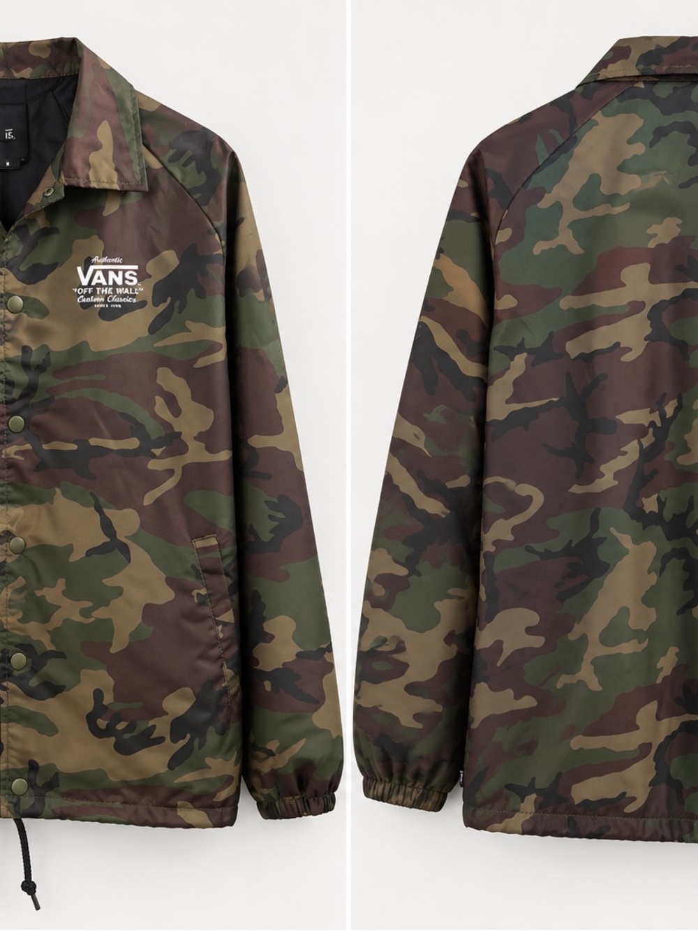 Vans Off The Wall Camo Coach Jacket Men’s Large Custom Classics Windbreaker